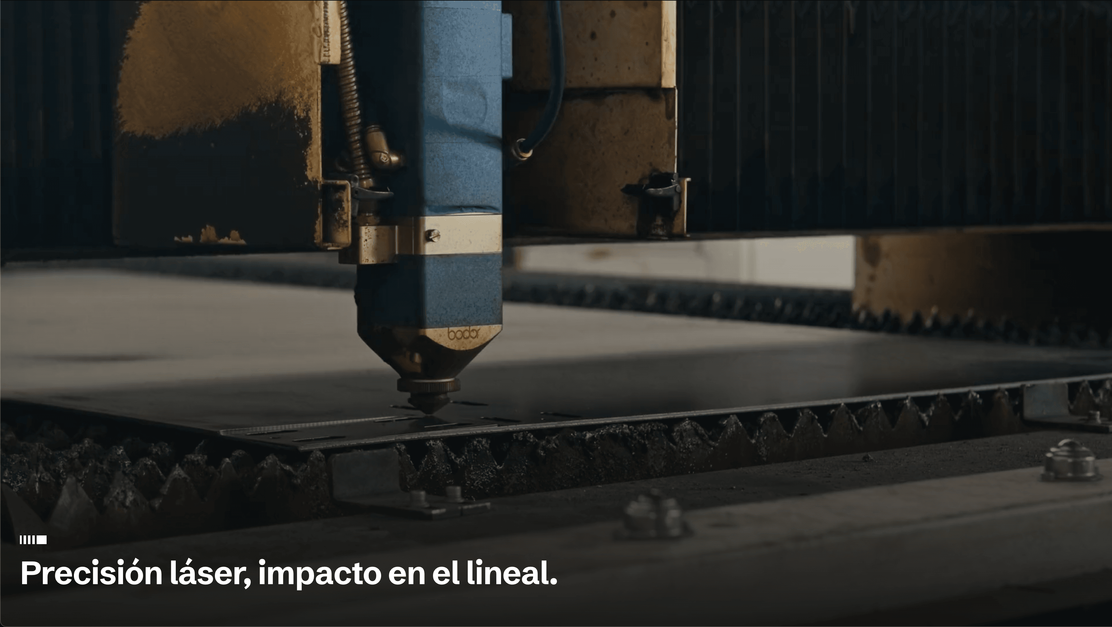 The Boix PLV homepage: “Engineering for the point of sale”, with the company facts panel and a laser cutter at work